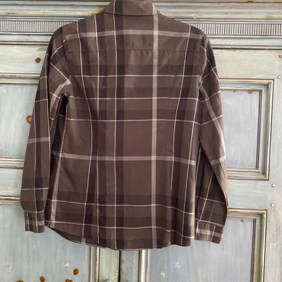 Burberry  London black plaid cotton button down top size 38 - Picture 4 of 5